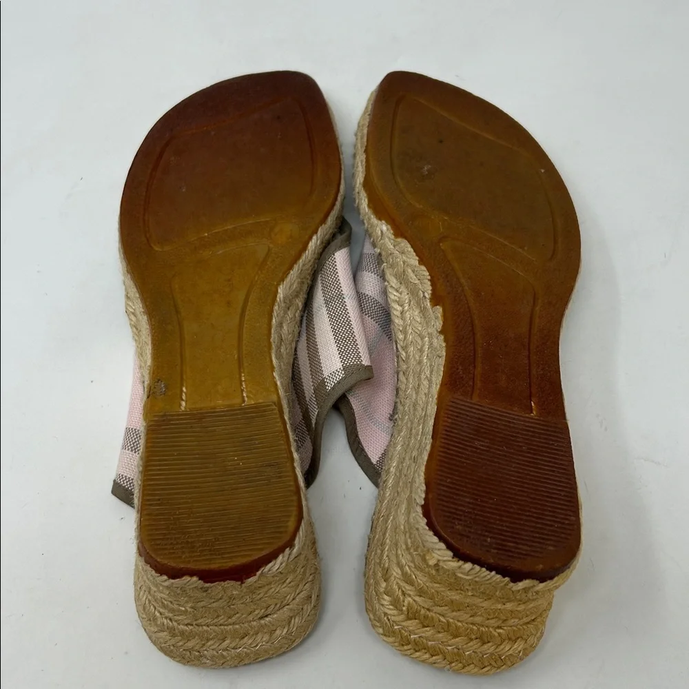 Burberry Mews Espadrille Wedges Nova Check Pattern Size 41